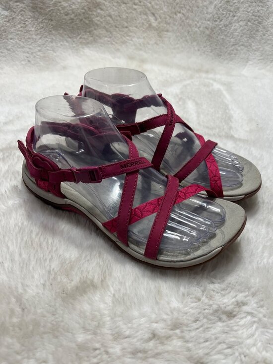 Merrell Womens fuchsia performance Strappy Pink Sandals Size 8.5 - Picture 1 of 11